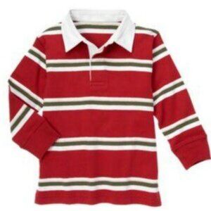 NWT Gymboree Baseball Champ Red Stripe Rugby Top Size Kid 3